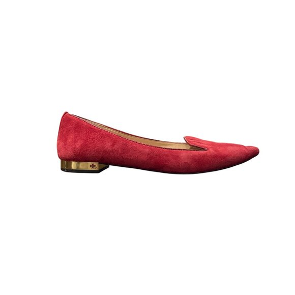 Tory Burch Red Suede Pointed Toe Flats Womens Size 7.5M - Picture 9 of 10